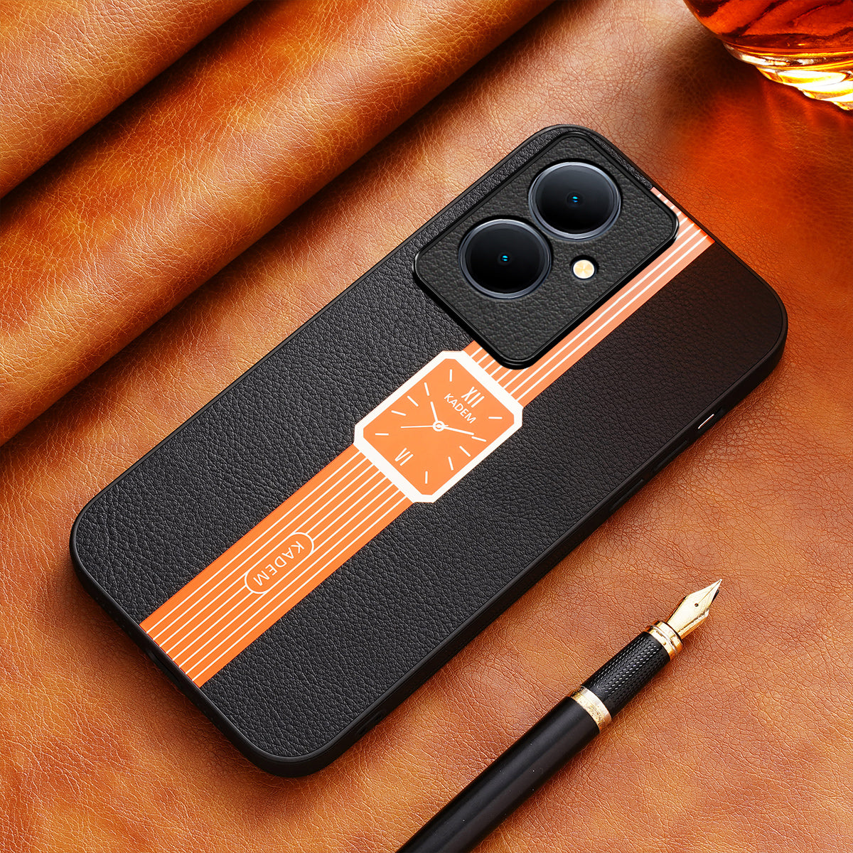 KADEM For Oppo A79 5G / A2 5G PU+TPU+Acrylic Case Electroplated Smartphone Cover KADEM For Oppo A79 5G / A2 5G PU+TPU+Acrylic Case Electroplated Smartphone Cover